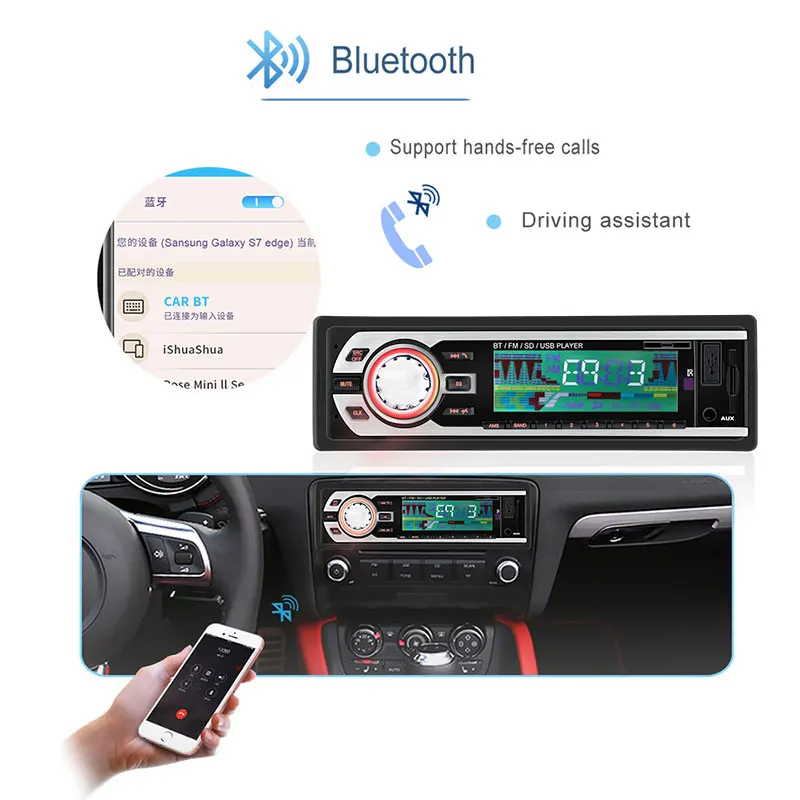 24 В Авторадио 1 din автомагнитола стерео bluetooth аудио mp3 рекордер usb sd aux вход oto teypleri