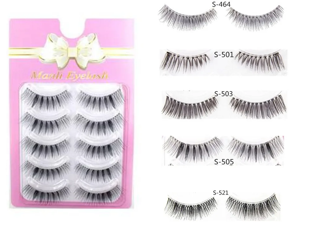 5 pairs of handmade transparent stems natural encryption false eyelashes | Красота и здоровье
