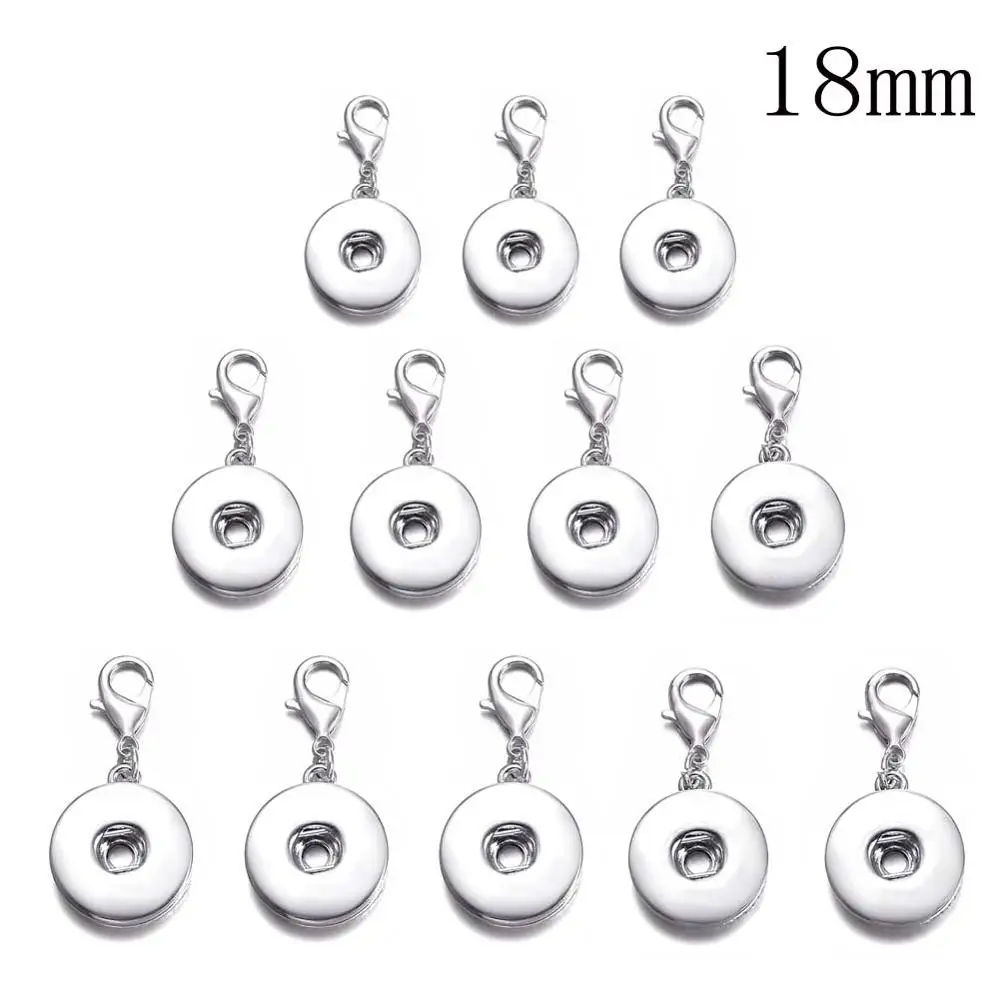 12pcs/lot Basical DIY Snap Button 12mm/18mm Interchangeable Snaps Button Base Charm For Snap Bracelets Necklaces Jewelry Making 
