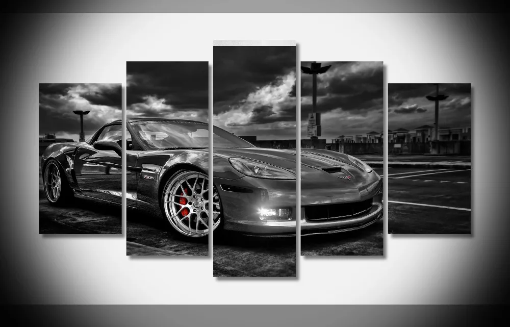 

8148 Custom BW Car canvas poster Framed Gallery wrap art print home wall decor wall picture Already to hang digital print
