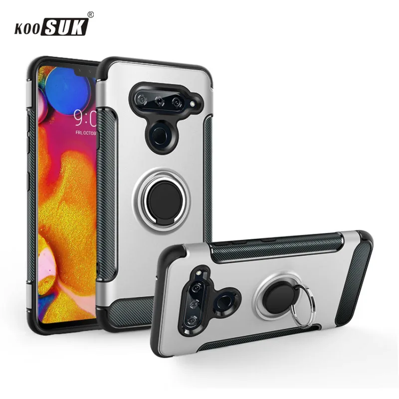 Чехол для LG V40 чехол ThinQ G7 армированный с полной защитой кольцо магнитный