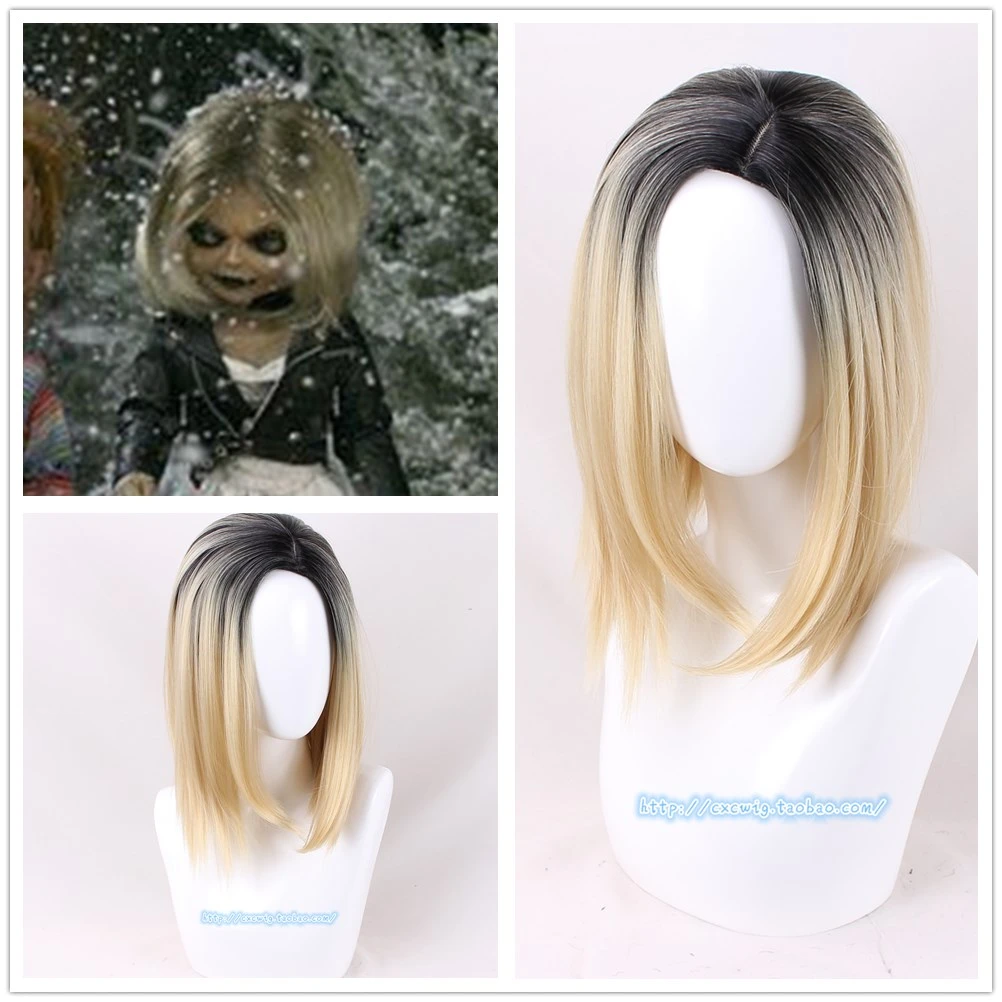 Halloween Braut Von Chucky Frauen Tiffany Blonde Perucke Rolle Spielen Jennifer Tilly Gold Haar Perucke Kostume Film Tv Kostume Aliexpress