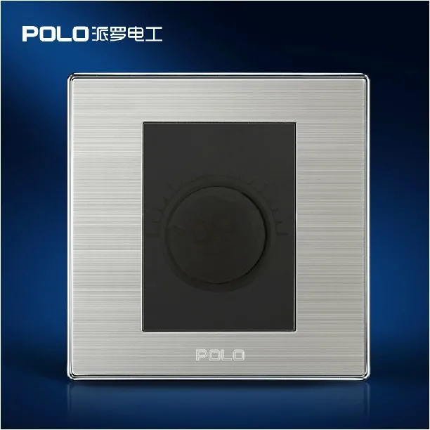 

Free Shipping, POLO Luxury Wall Switch Panel, Fan Switch, Speed Control Switch , Champagne/Black,10A, 110~250V
