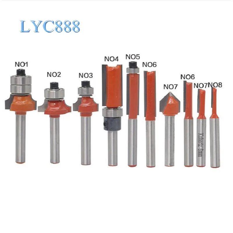 

1pc 6mm Shank Milling Cutter Wood Router Bit Straight End Mill Trimmer Cleaning Flush Trim Corner Round Cove Box Bits Tools