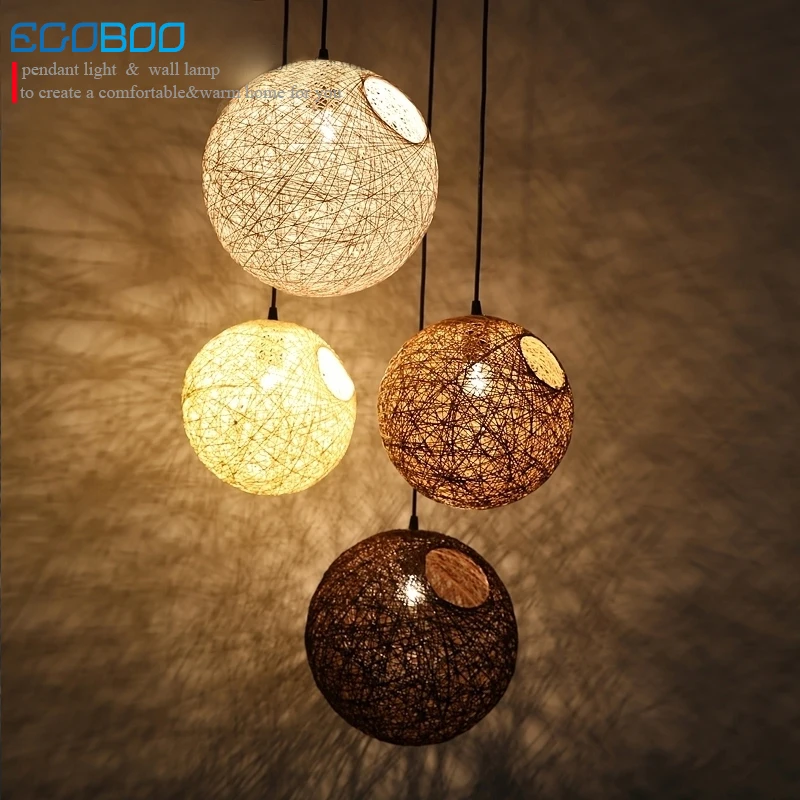Modern Hemp ball chandelier woven rattan ball creative decorative