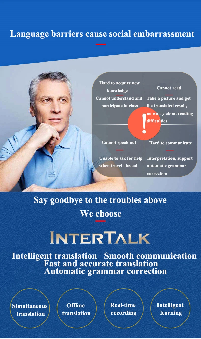 Intertalk S089 plus голосовой переводчик 5," почерк цветной сенсорный экран фото переводчик сотовый телефонный звонок автономный перевод