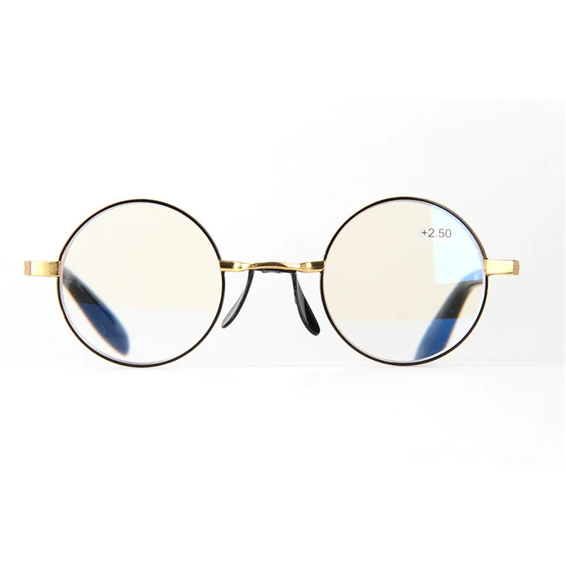 MINCL/ анти-Blu-ray круглый ретро-очки для чтения золото высокого качества очки для чтения унисекс с коробкой FML