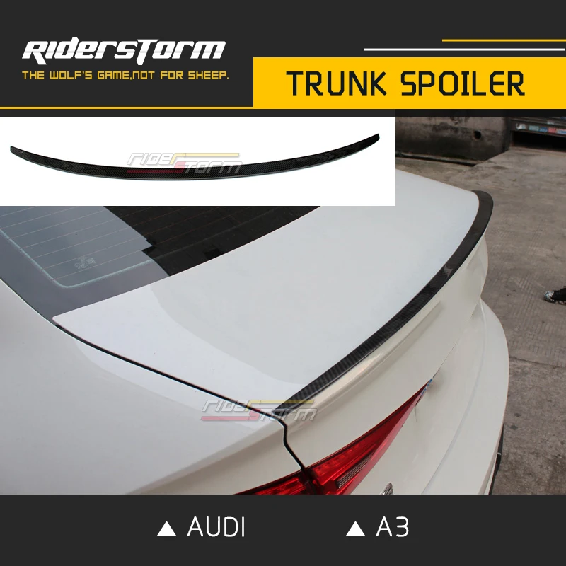 

A3 S3 Carbon Fiber CF Rear Trunk Back Wing Spoiler for Audi A3 Sedan 2013-2016 Auto Car Tuning Spare Performance Parts