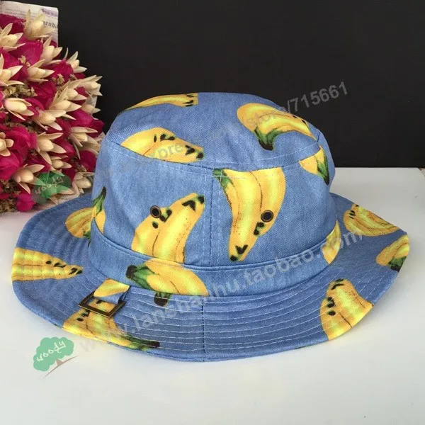 Прекрасный банан фрукты ведро шляпы с принтом шляпа от солнца для женщин шляпа от солнца Chapeau Touca дизайнер шляпа рыбака Casquette