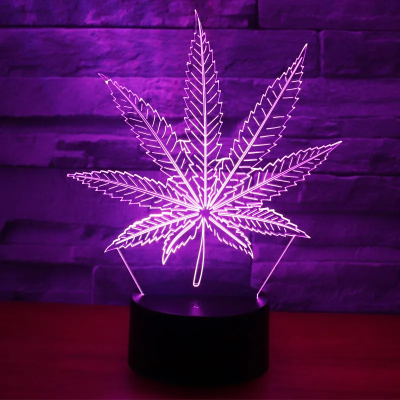 Nine petals Leaves Lamp LED Night Light Action Figure 7 Colors Touch Table Decoration Optical Illusion | Лампы и освещение