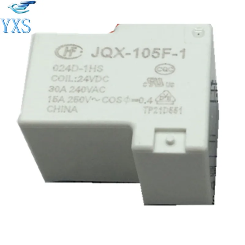 10 PCS JQX 105F 1 024D 1HS 4 Pin 30A Relay Chips IC HF105F 1 024D 1HS
