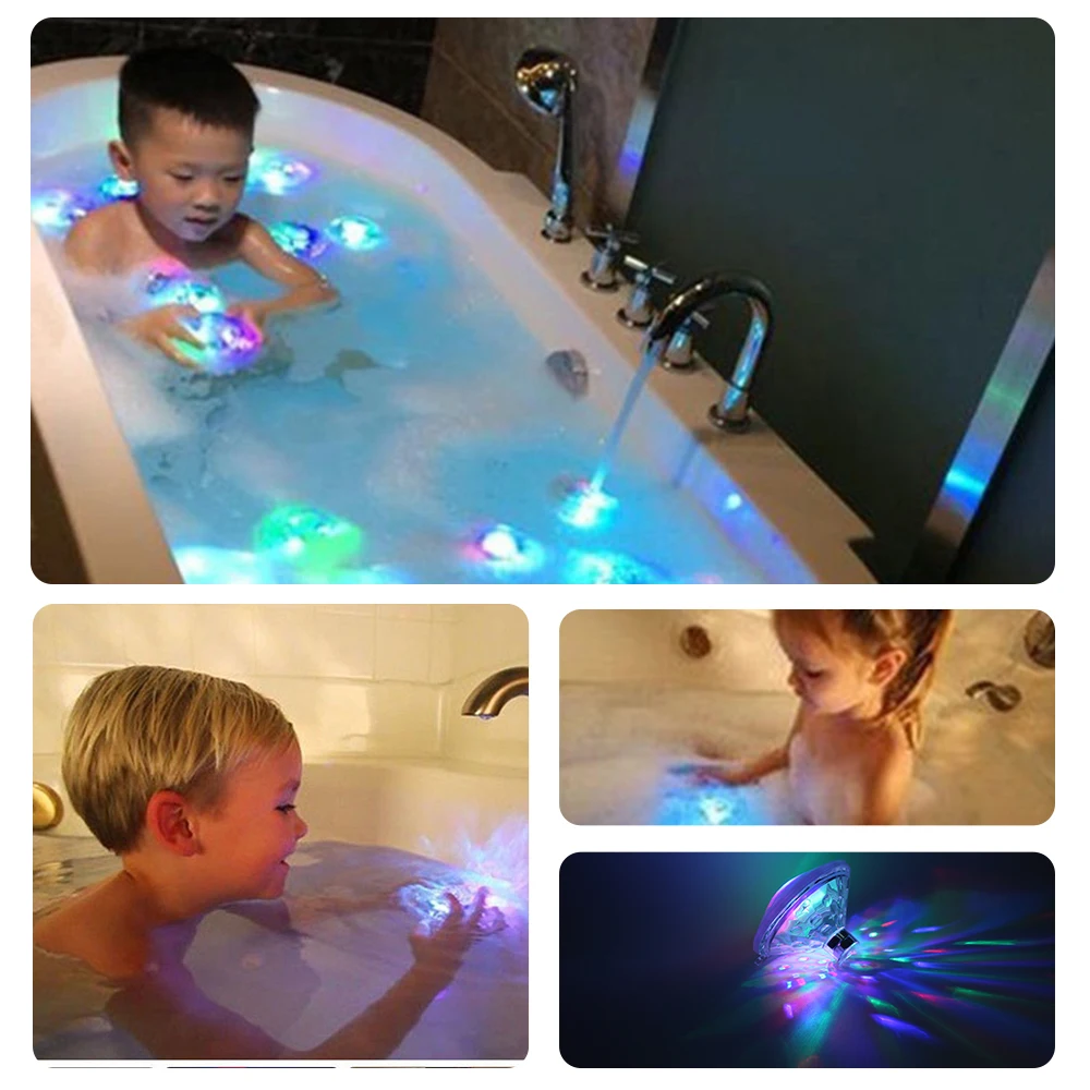 2Pcs Waterproof Novelty lights Bathroom LED Pool Light Kids Toys ...