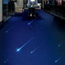 Пользовательские 3D Живопись пол обои ПВХ клей Звездный Метеор душ 3D ванная комната гостиная пол современный стикер 3D Пол
