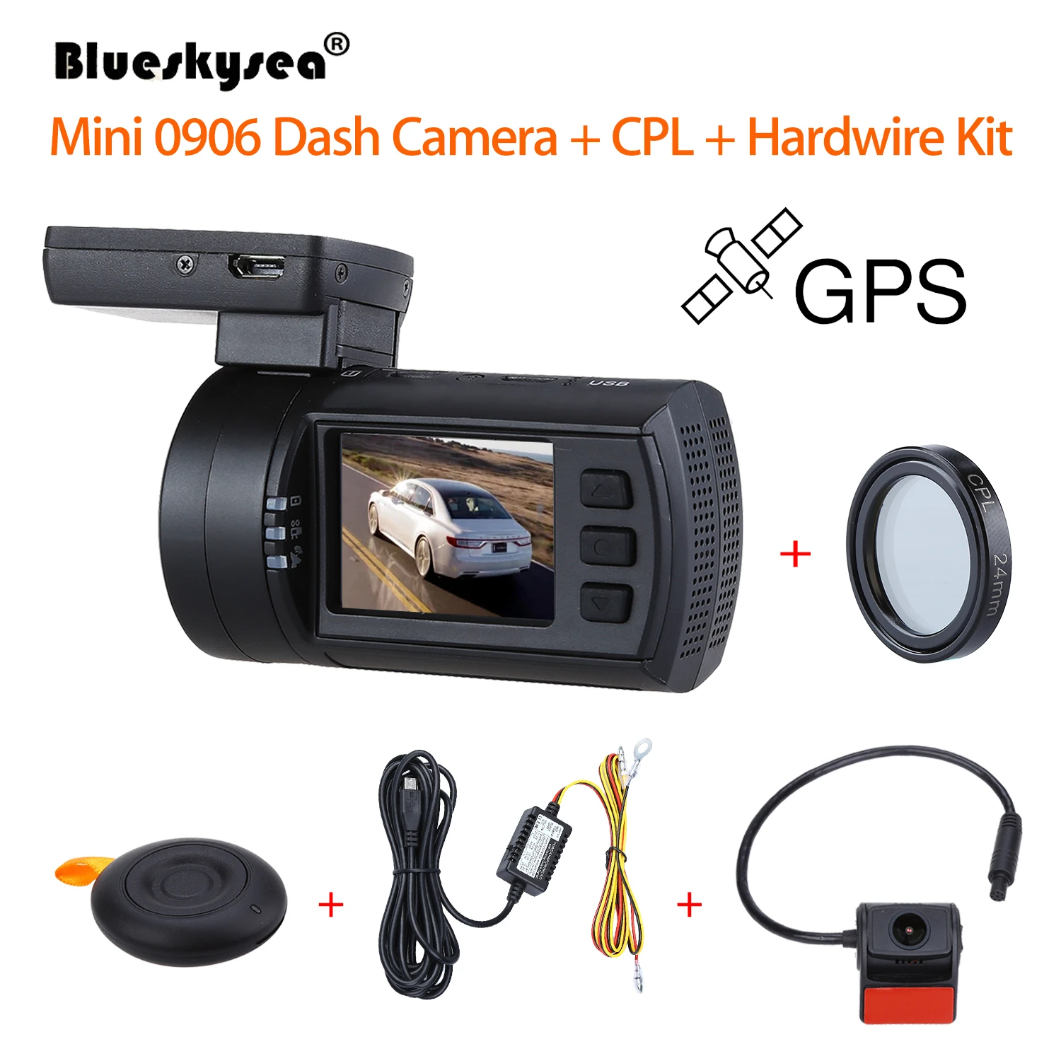 Камера Автомобильный видеорегистратор Blueskysea Dash Cam HD 1080P 0906 1," lcd gps IMX291 ночное видение g-сенсор рекордер