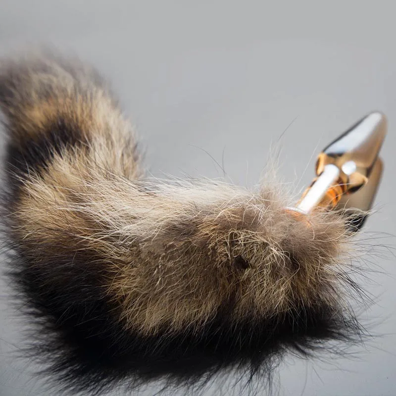 H00USGlass Butt Plug with Faux Fur Tail (16)