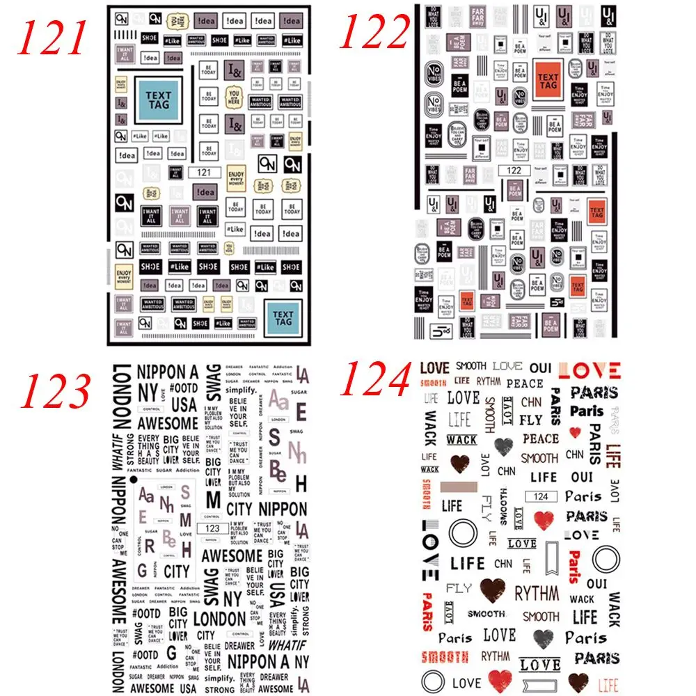 1 лист 3D наклейка s буква слова штамп полное покрытие буквенно-цифровой дизайн ногтей водонепроницаемые наклейки маникюр декор аксессуары для ногтей