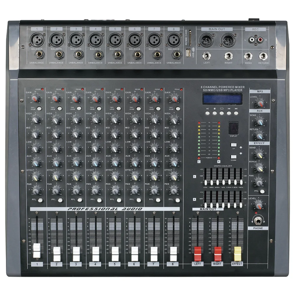 US $365.00 Mixing Console Recorder 48 V Phantom Power Monitor AUX Effect Path 616 Channel Audio Mixer USB Comes With Power Amplifier MPX