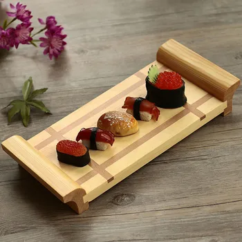 

Japan Style Creative Bamboo Sushi Plate Shiraki Platter Sashimi Serving Trays Traditional Cooking Utensils Tableware