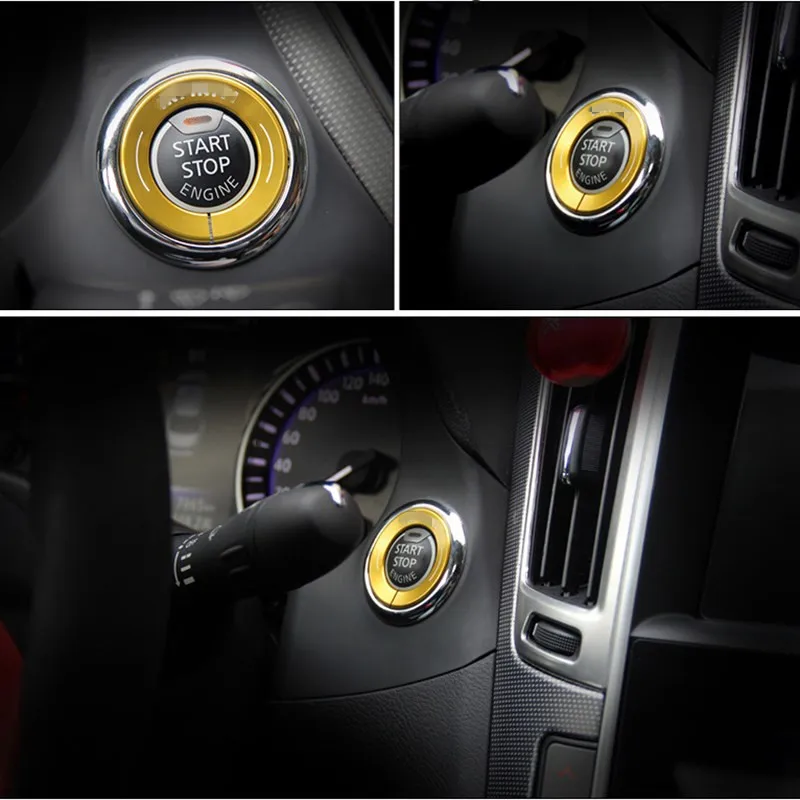 5 colores de la cubierta de la llave de inicio de la etiqueta engomada del coche para las piezas interiores de la decoración del coche 5 colores de la cubierta de la llave de inicio de la etiqueta engomada del coche para las piezas interiores de la decoración del coche