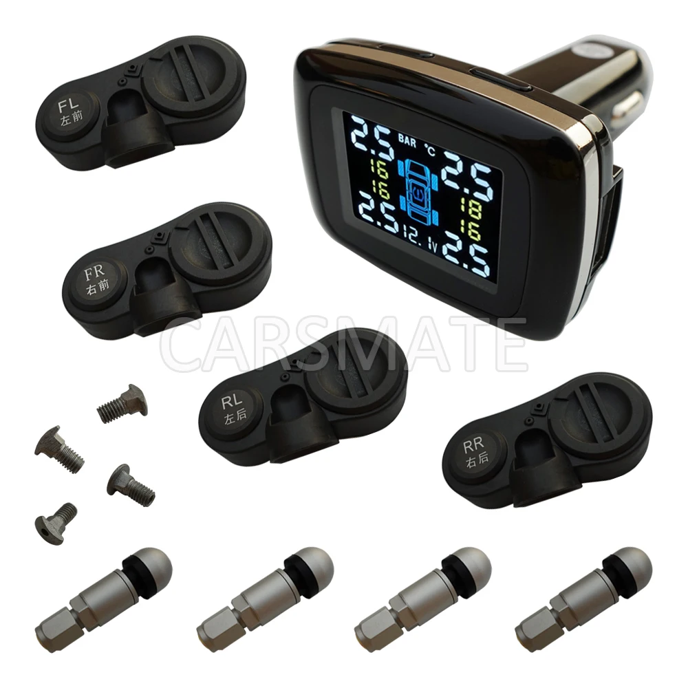 

New Car TPMS With 4 Internal sensors Real Time Monitor & Support Bar & Psi With colorful LCD Display