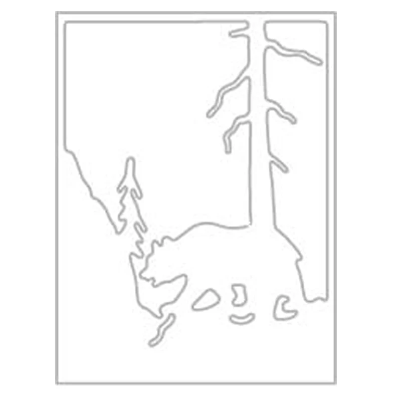 Goedkoop Boom Hout Wolf Frame Metalen Stansmessen Stencil Voor DIY Scrapbooking Embossing Papier Wenskaart Sterft Snijd Album Maken Craft