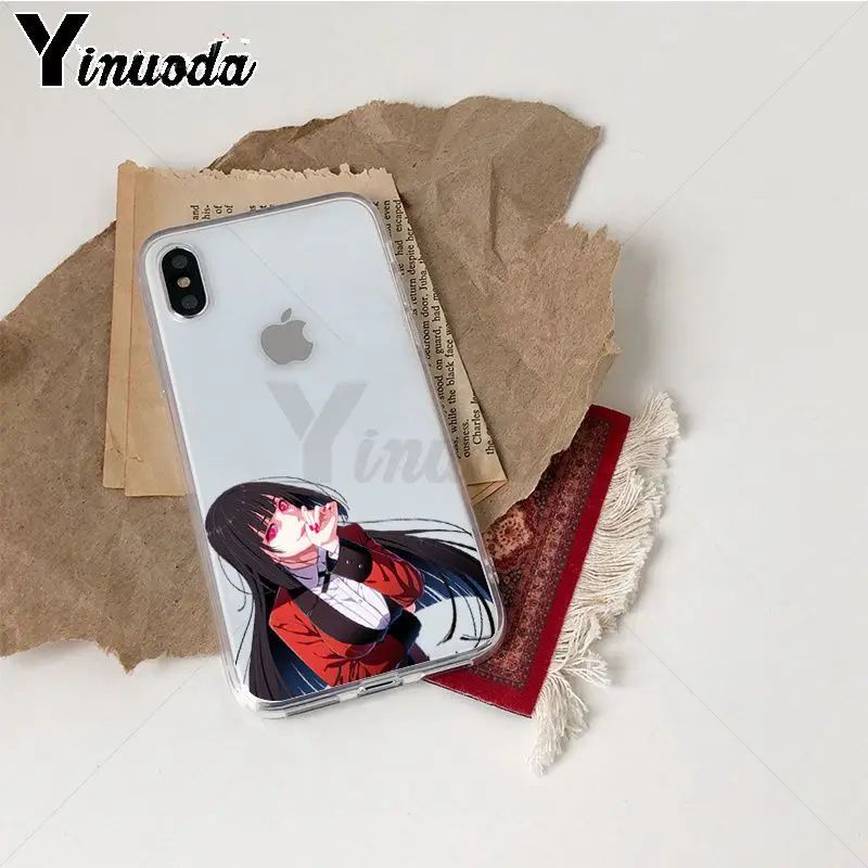 Yinuoda Kakegurui аниме Мягкий ТПУ чехол для телефона iPhone 8 7 6 6S Plus X XS XR XSMax 5 5s SE 5c