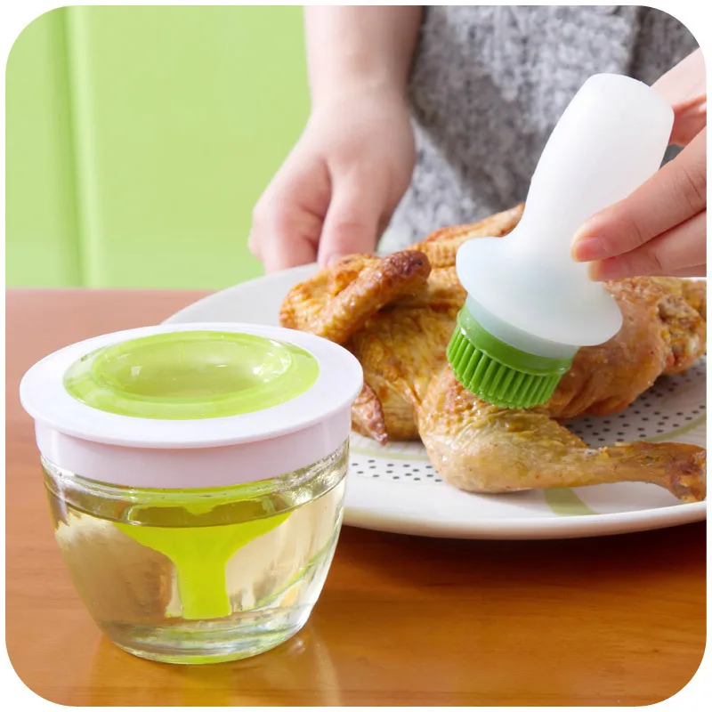 

Home high temperature silicone oil brush barbecue BBQ brush oil bottle suit kitchen baking oil brush silicone brush