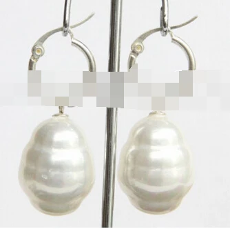 

hj 00525 drip white south sea shell pearls Earrings