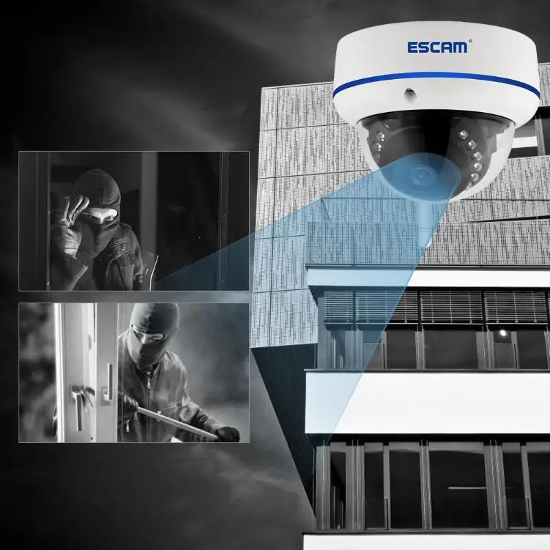 

Escam Speed QD800 WiFi IP Camera Full HD 1080P 2MP Onvif Dome Infrared Waterproof IP66 Day/Night Vision Motion Detection Webcam