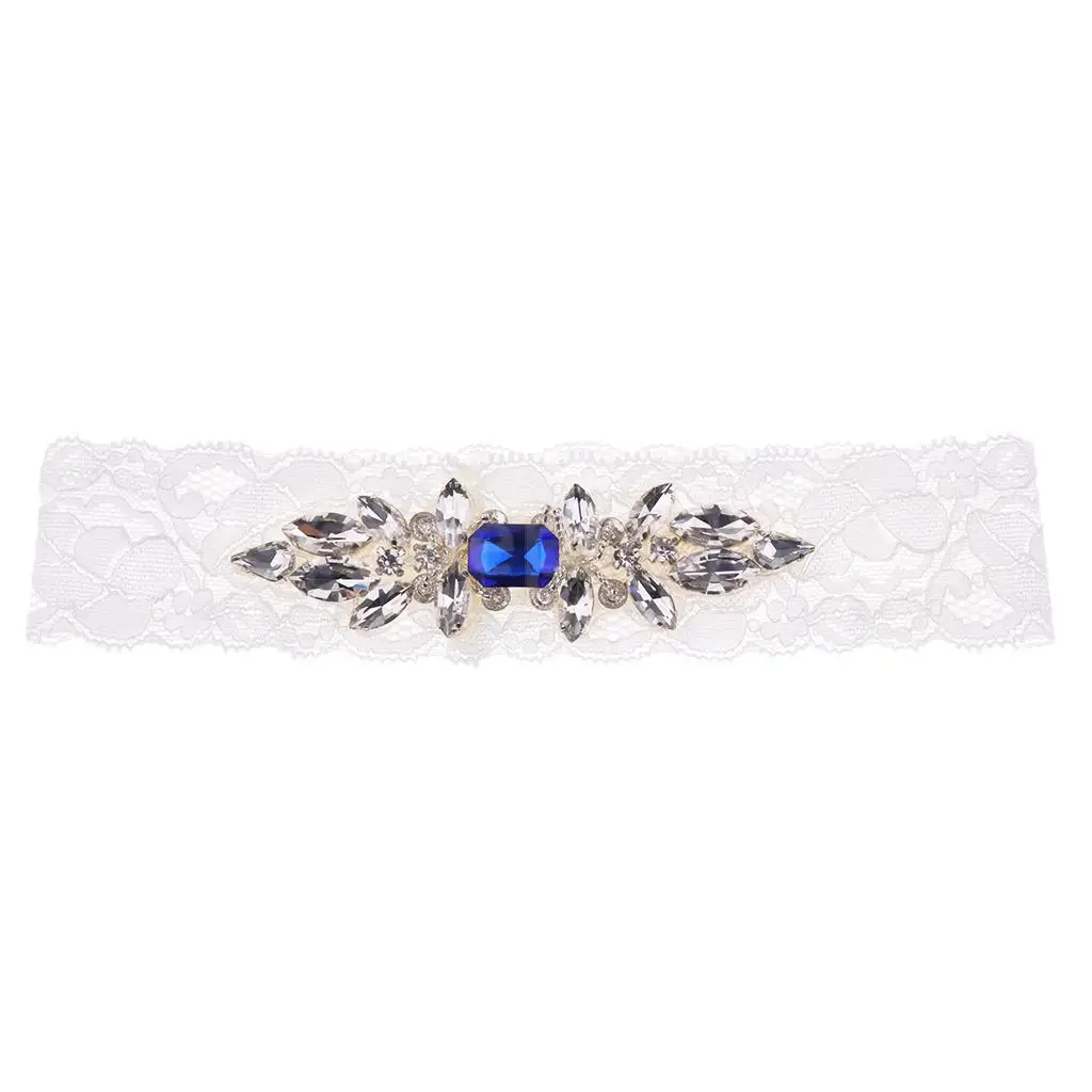 Elegant Crystal Diamante Wedding Bride Lace Garter Hen Stag Night Bachelorette Party Fancy Dress Gift