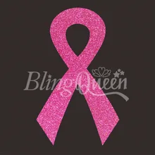 BlingQueen 12 шт./партия пользовательские корейские блестящие HTV виниловые передачи железа на аппликации раком груди розовый дизайн ленты
