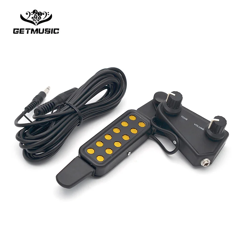 

12-hole Acoustic Guitar Sound Hole Pickup Magnetic Transducer with Tone Volume Controller Audio Cable Guitar Parts & Accessories