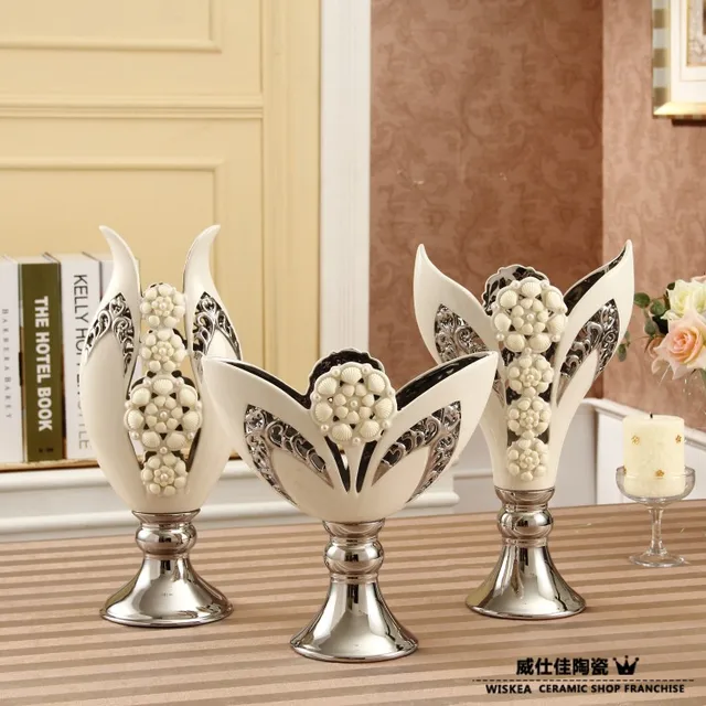 porcelain modern white vessels home decoration ceramic flower vases for home three pieces set free shipping - Home Decor Vases porcelain modern white vessels home decoration ceramic flower vases for home three pieces set free shipping - Home Decor Vases