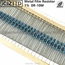 100 pcs 0.25 W 1% 1/4 W NOVO Filme De Metal 1/8 W 1/6 W 1% 0.125 W 2.7 M 2M7 3M3 3M0 3 M 3.0 M 3.3 M 3.6 M 3.9 M 3M9 3M6 4.3 M 4.7 M 4M7 4M3 5.1 M