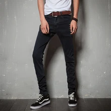 2017 New mens fashion brand of high-grade decorative buttons slim casual jeans / Male fashion boutique jeans Leisure jeans pants