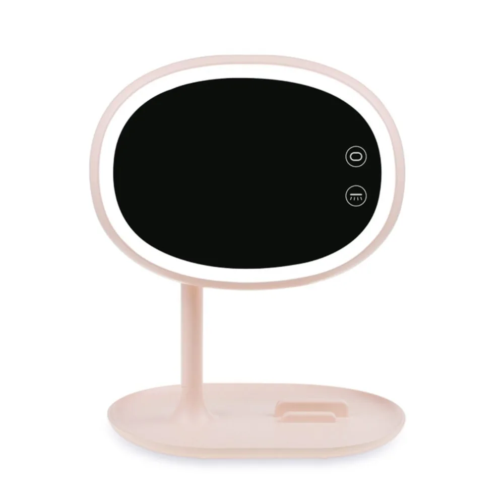 

USB LED Mirror makeup light Cosmetic Bedroom table Lamp Touch Switch Adjustable Phone holder Pink/Yellow Xmas Gift Girlfriend