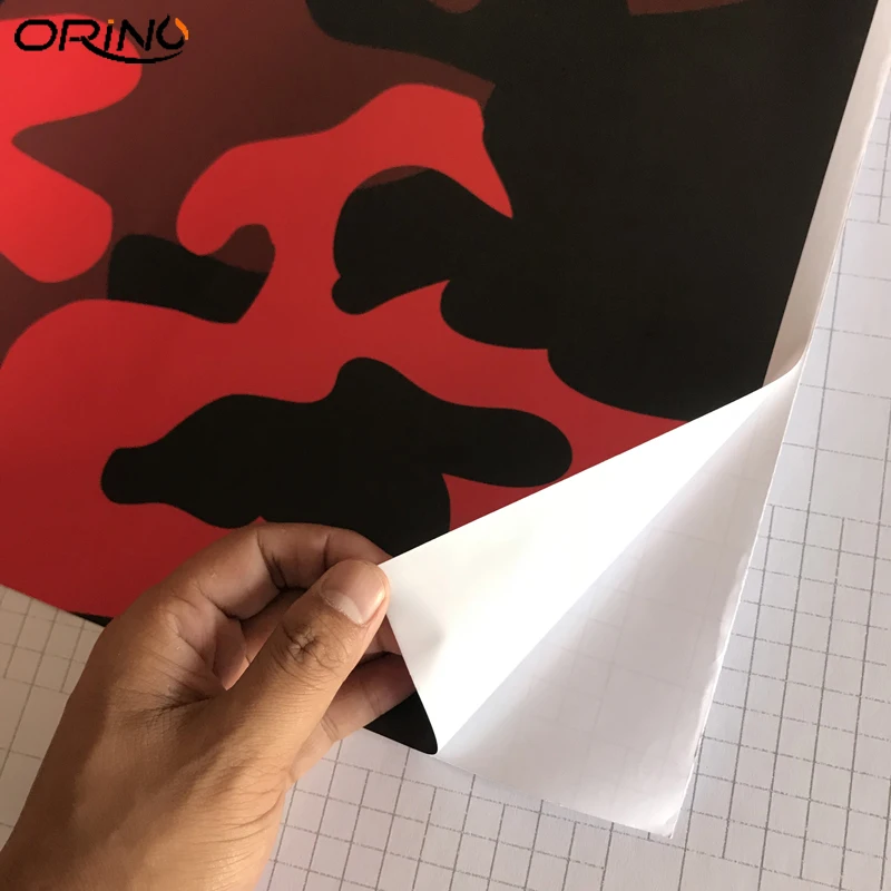 Black Red Camouflage Vinyl Film Wrap-2