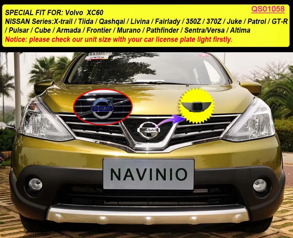 Цветная Камера Переднего Вида с логотипом автомобиля CCD для Nissan X Trail Tiida Qashqai Livina