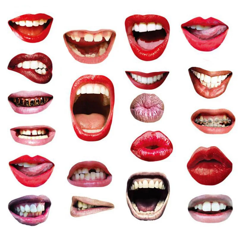 

Leeiu 20 Pcs Funny Lip Mouth DIY Photo Props Booth Women Girls Wedding Birthday Decoration Photobooth Props Party Supplies