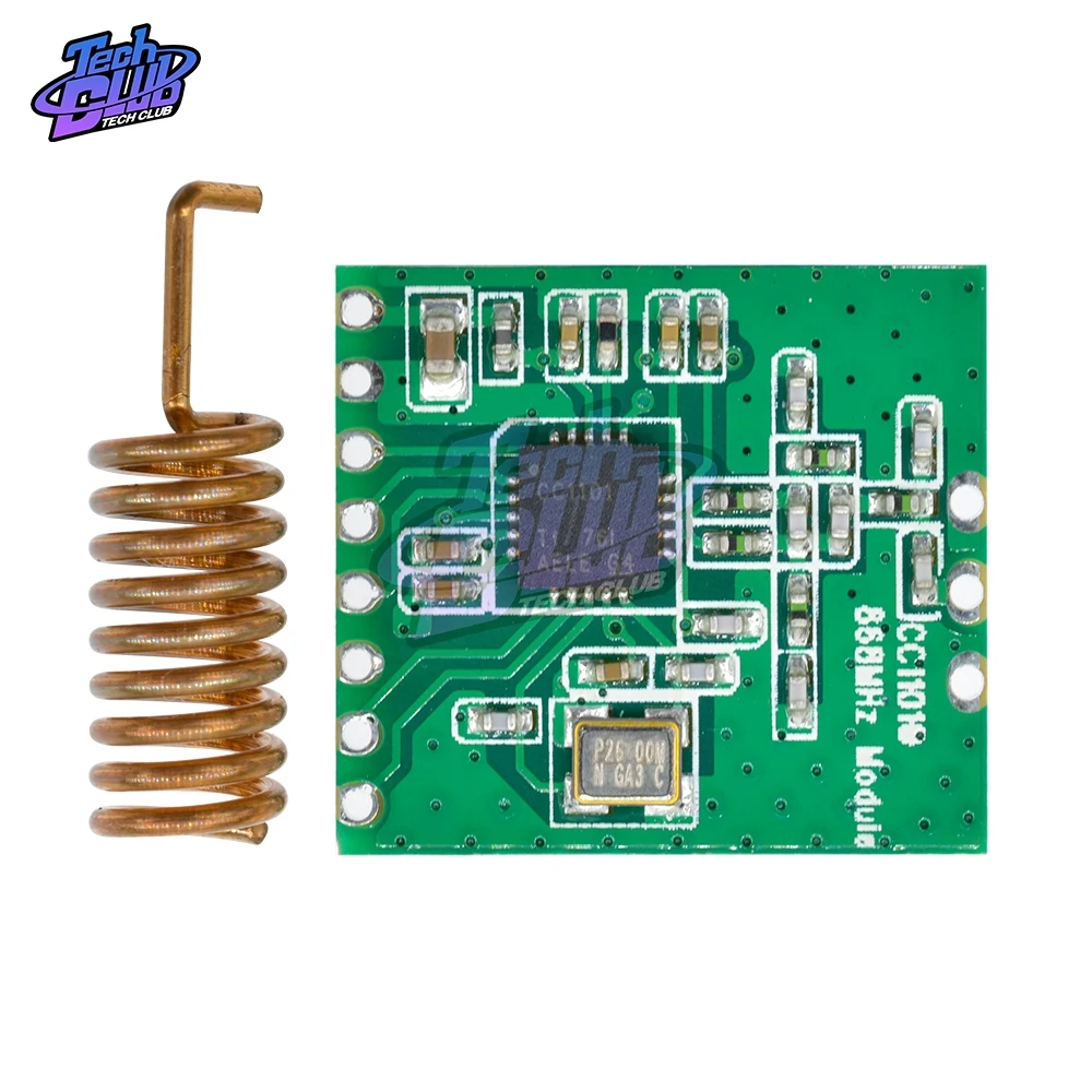 

868MHZ Wireless Module CC1101 Long Distance Transmission Antenna M115 For FSK GFSK ASK OOK MSK 64-byte SPI Interface Low Power