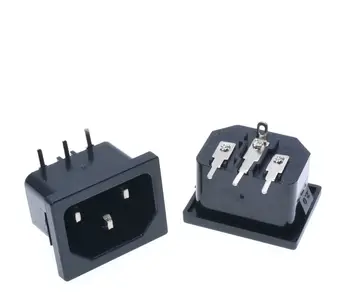 

CE certification IEC 60320 C14 Male Plug Right Angle 3 Pins PCB Panel Power Inlet Socket Connector AC 250V 10A