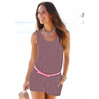 

Rompers womens jumpsuit 2019 Summer Sleeveless Sexy Short Romper Beach femininity High Waist Playsuits One Piece Overalls