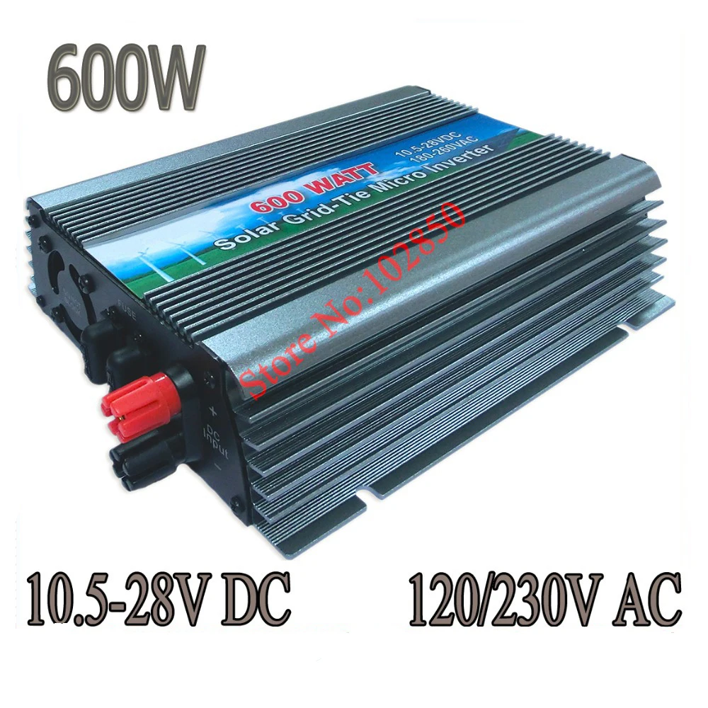 600 Вт солнечные фотоэлектрические встроенный инвертор DC10.5-28V для AC110V/220 V 600 W сетевой инвертор на солнечных батарейках микро-инвертор