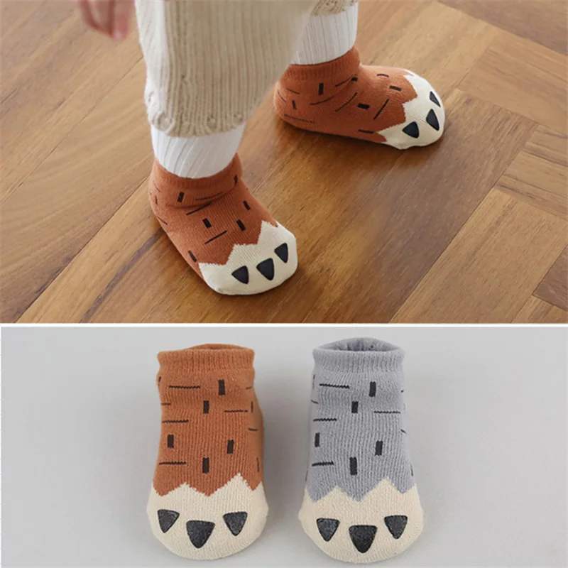 Носки для малышей осенние и зимние толстые теплые коттоновые носки мультфильм