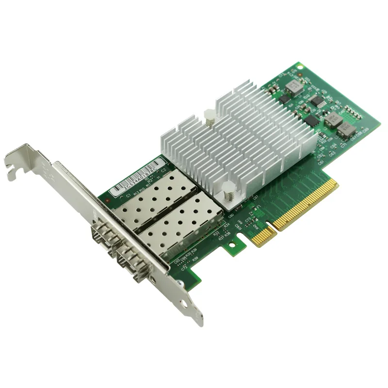 

2 Port 10-Gigabit Fiber Ethernet Server Card JL82599ES Chipset PCI-E X8 SFP+ NIC