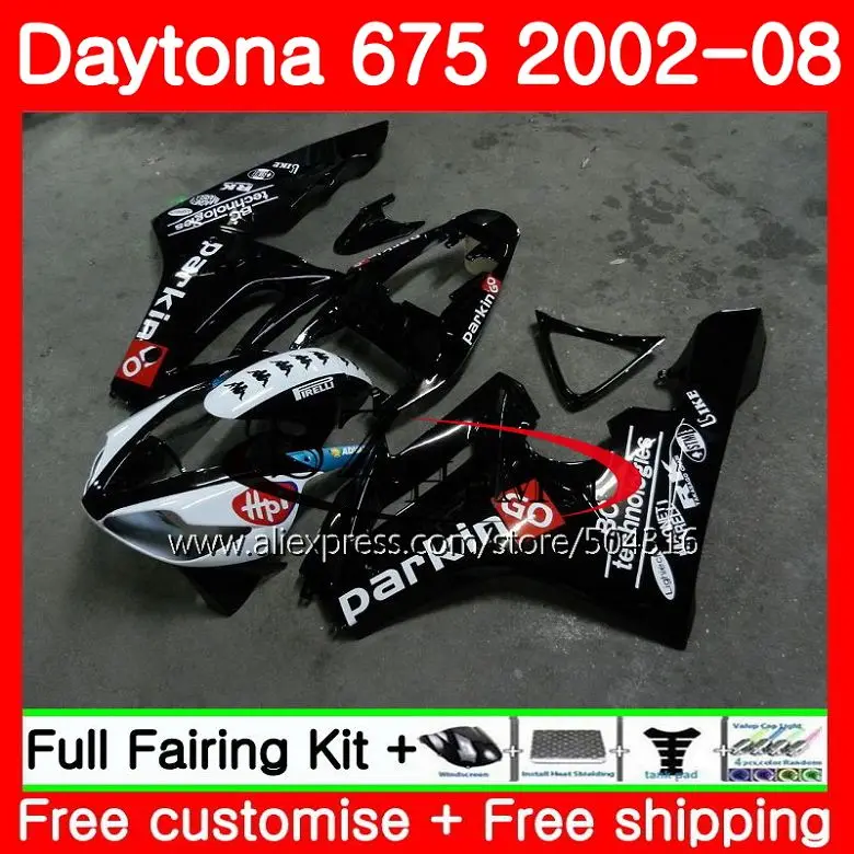 

Body kit For Triumph Daytona Glossy black 675 02 03 04 05 06 07 08 87SH1 Daytona 675 2002 2003 2004 2005 2006 2007 2008 Fairing