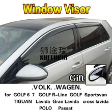 Car Styling Awnings Shelters Window Visors rain eyebrow For VOLKWAGEN golf 6 7 GTI R-Line Sportsvan Passat POLO TIGUAN Lavida