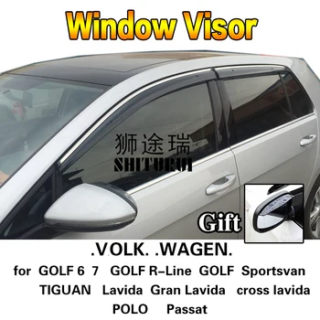 melhor Estilo Do Carro Toldos Abrigos Viseiras Da Janela Chuva Sobrancelha Para VOLKWAGEN Golf 6 7 Passat POLO GTI R-Line Sportsvan TIGUAN Lavida