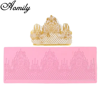 

Aomily 3D Crown Wedding Cake Silicone Fondant Mold Mousse Brim Decor Sugarcraft Icing Mat Pad Home Pastry Baking Tool Supplie