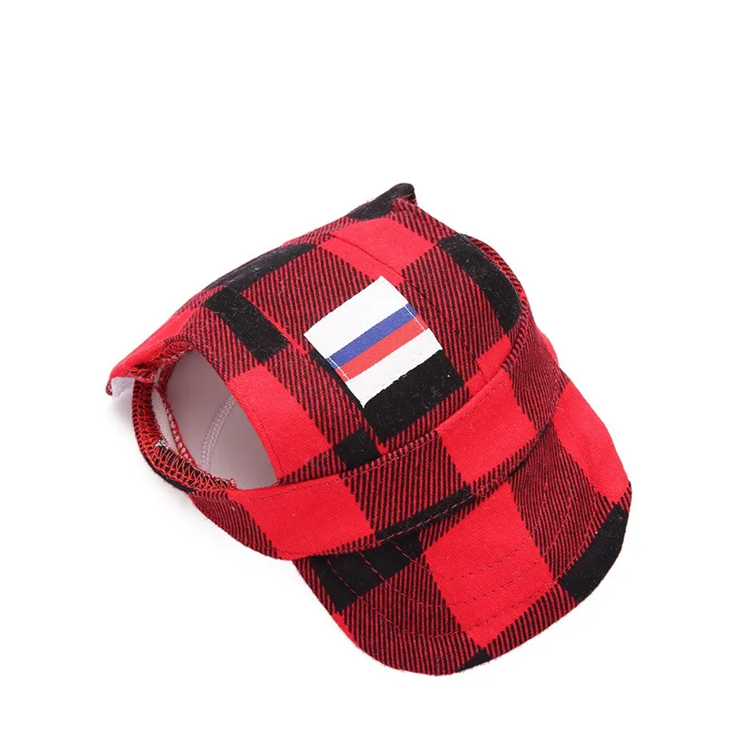 Fashion Plaid Pets Cap Hat Dog Cat Headband Summer Outdoor Headdress Costumes Hair Band Sun Hat Festival Cat Dog Band 40JA11 (19)